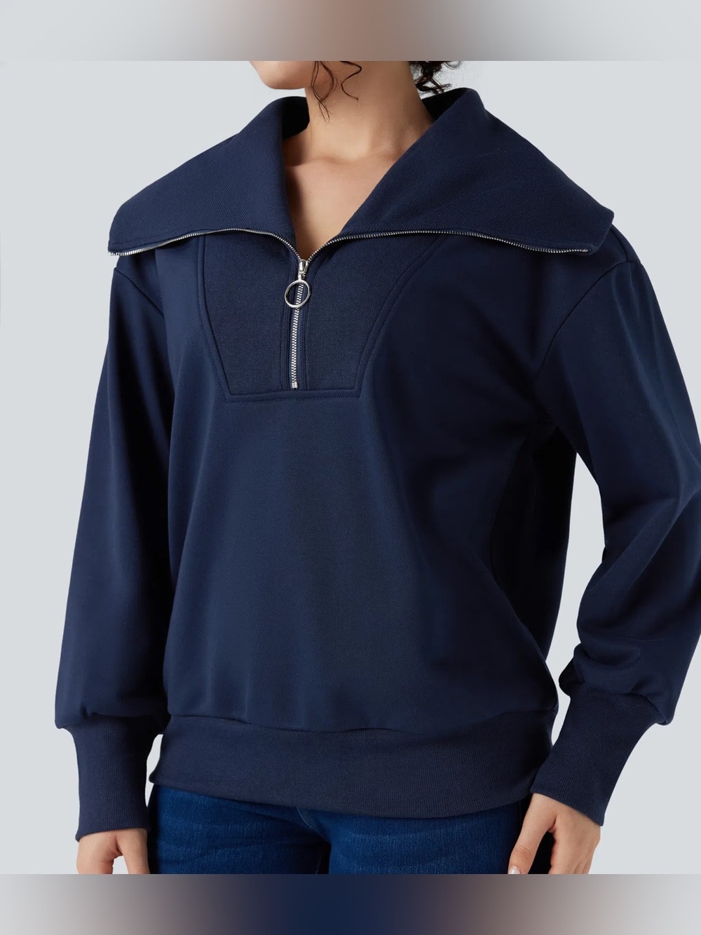 Halara Half Zipper Long Sleeve Relaxed Casual Sweatshirt